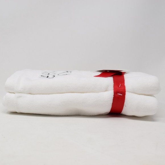 Rae Dunn Elf Cotton Headed Ninny Muggins Hand Towels Set of 2 New Cotton White - Picture 4 of 13